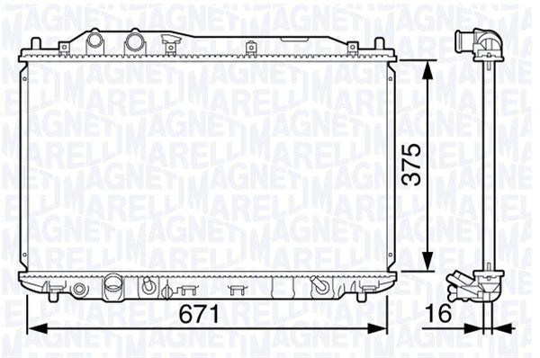 MAGNETI MARELLI Радиатор, охлаждение двигателя 350213133700